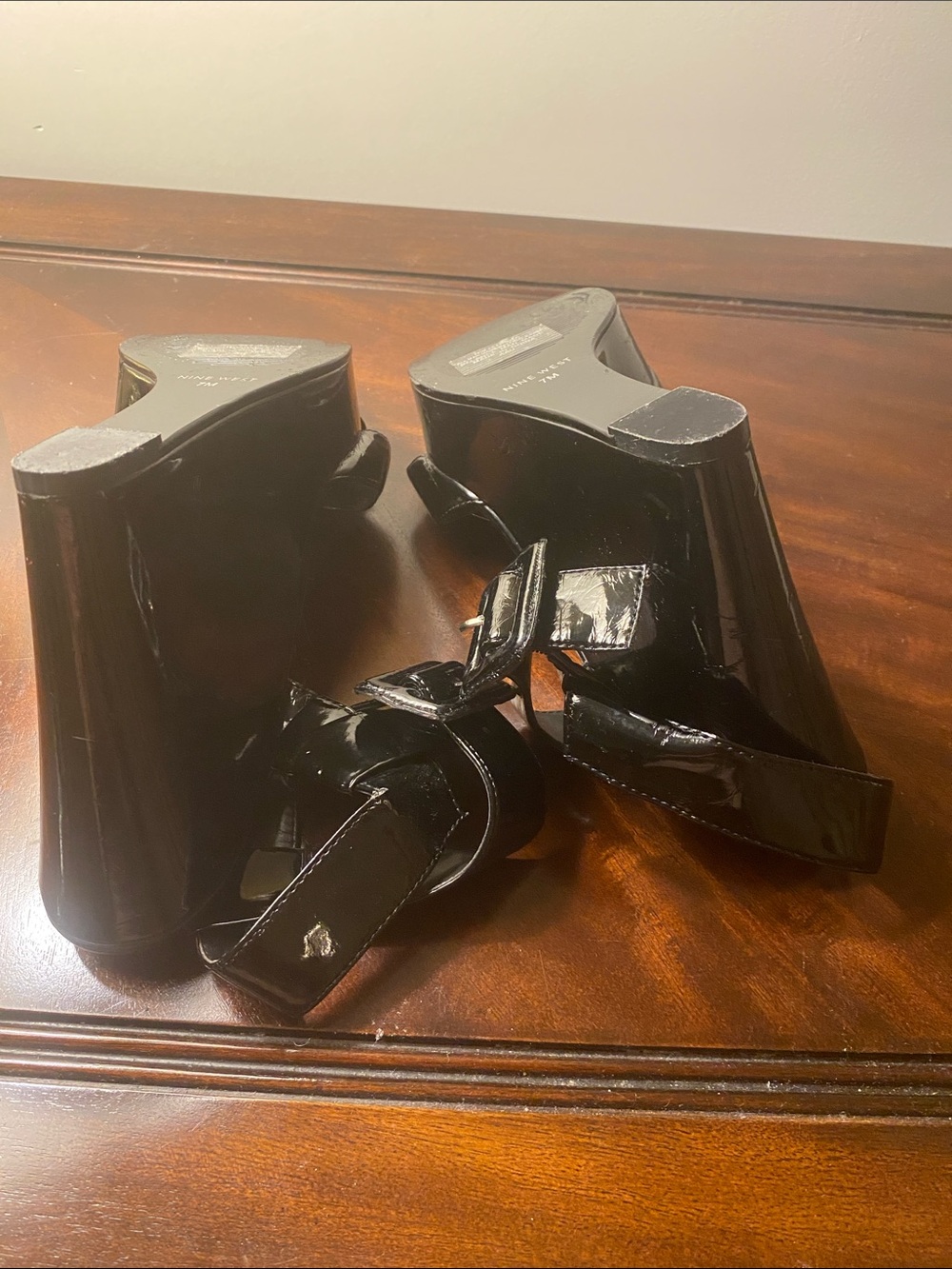 Nine West Black Patent Leather Strappy Sandals - Women - Picture 7 of 7